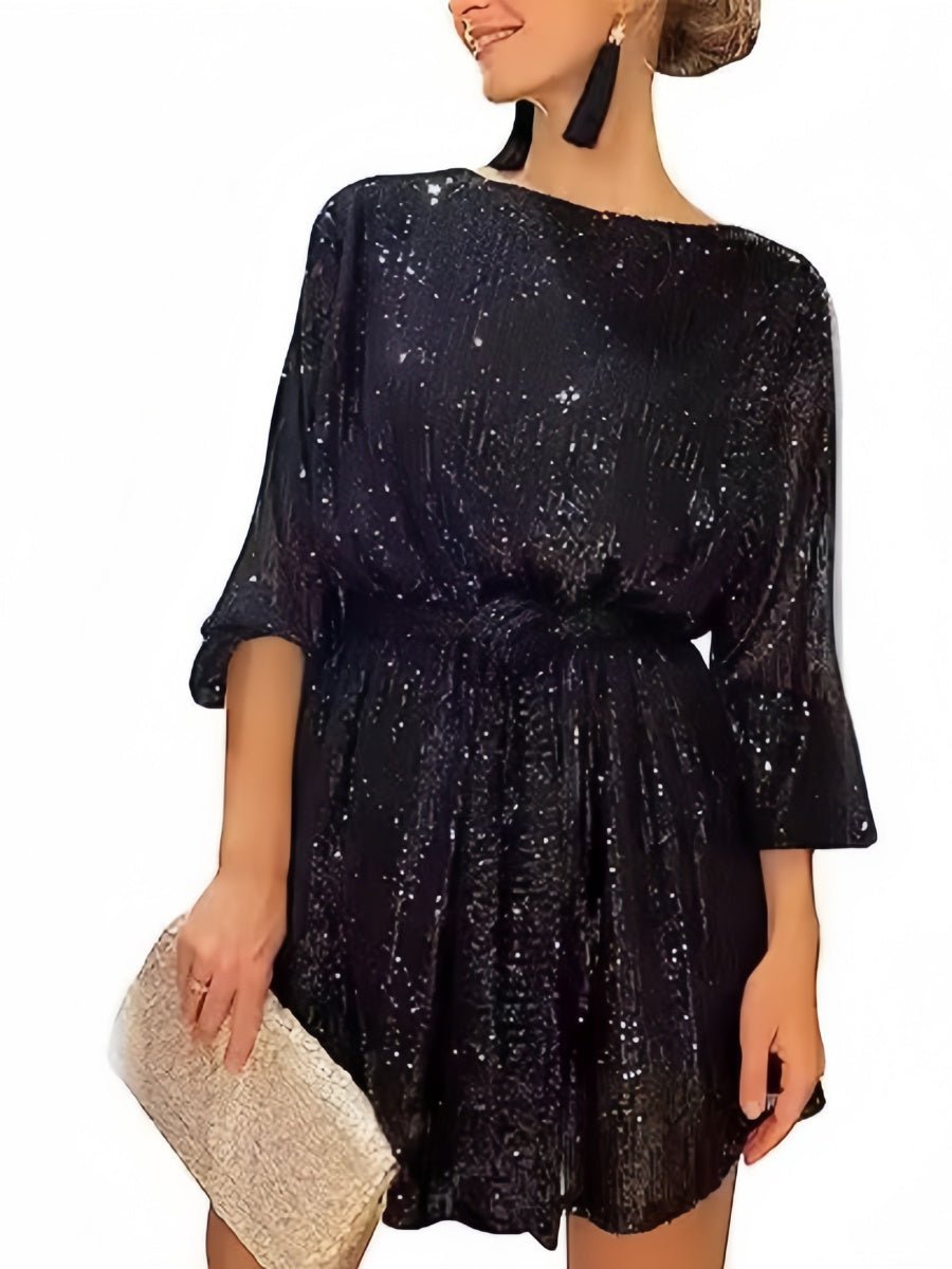 Basic Sequins Bandage Party Short Dress