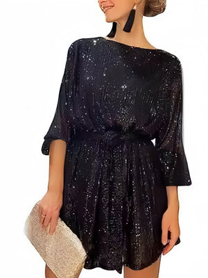 Basic Sequins Bandage Party Short Dress
