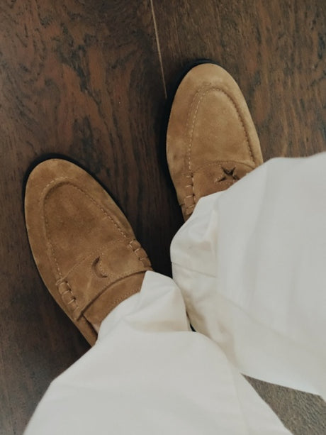 BIUCILI "Stars And Moon" Original Design Italian Classic Old Money Style Low-Heeled Suede Loafers