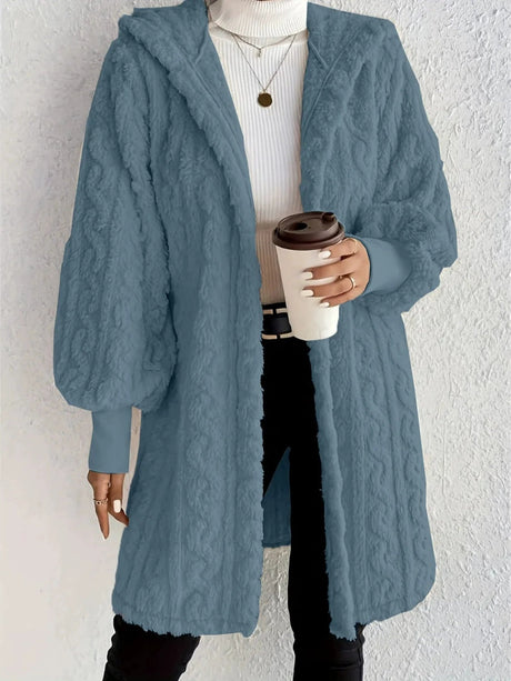Solid Color Long-sleeved Hooded Loose Plush Jackets