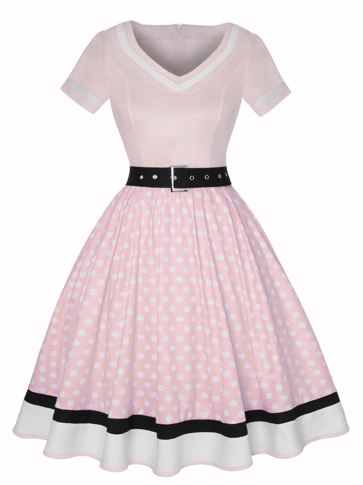 Christmas Polka Dots Splicing Large Skirt Midi Dresses