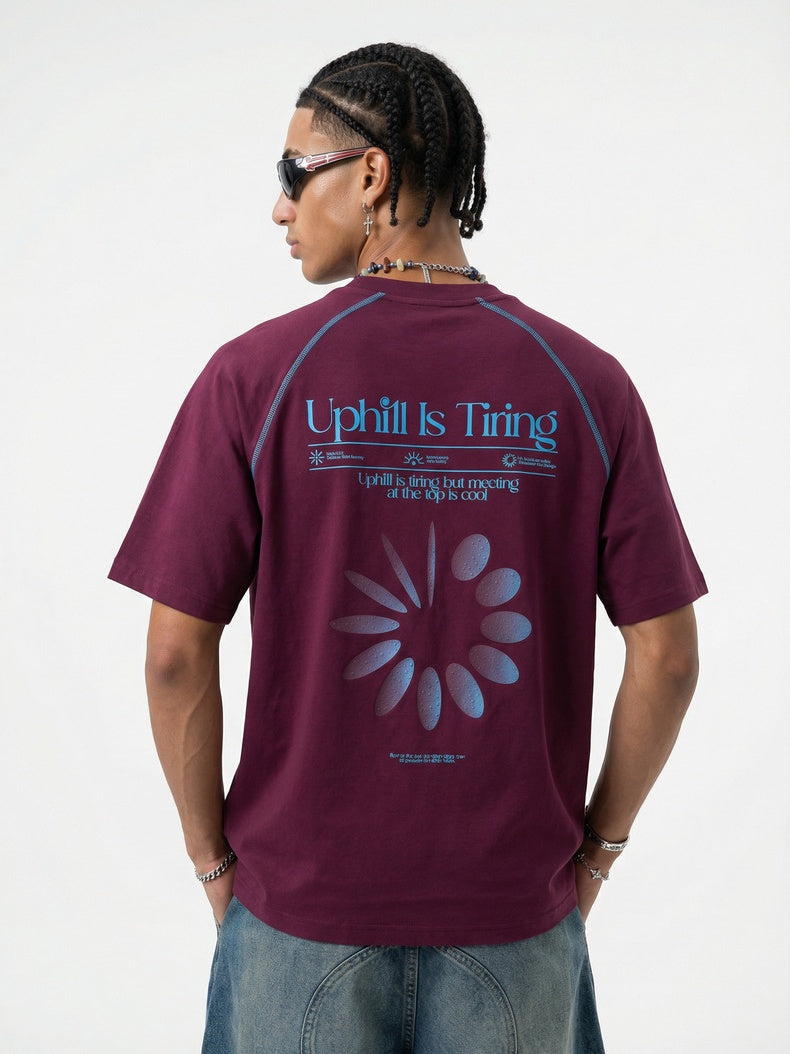 T-shirts imprimés goutte d'eau de sport à blocs de couleurs