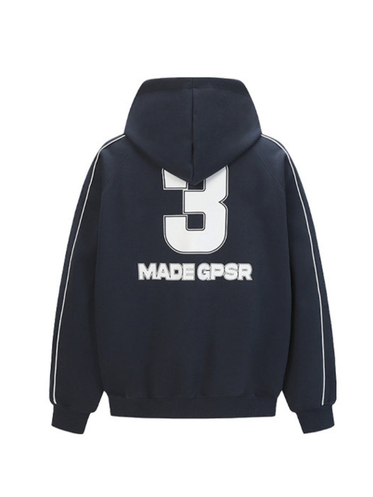 Splicing Embroidery No. 3 Sports Wind Loose Hoodies