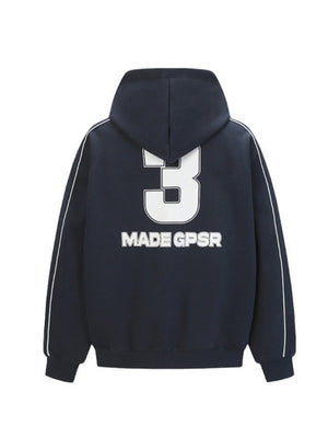 Splicing Embroidery No. 3 Sports Wind Loose Hoodies