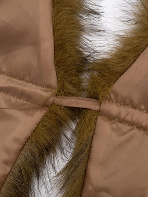 Furry Neckband V-neck Big Backless Sleeveless Rope Cropped Top Tank Tops&Camis