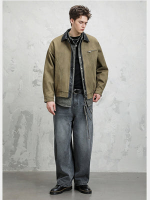 Retro Barn Wind High Street All-match Lapel Flight Jacket