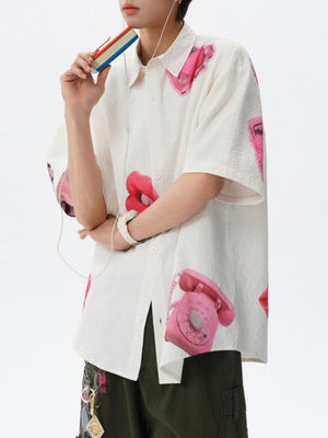 Printed Leisure Loose-fit Beach Shirts