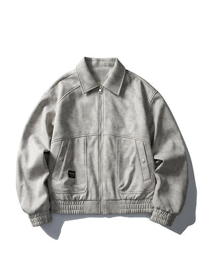 Retro Barn Wind Old Money Style Lapel Flight Jacket