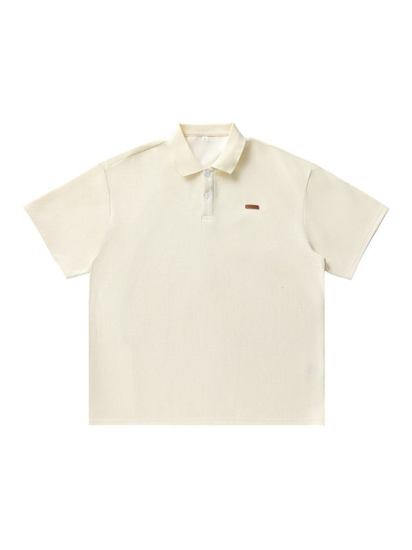 Vertical Strip Loose-fit Polo Shirt