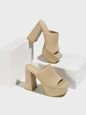 Flyknit Fashion Chunky Heel Waterproof Platform Outdoor Street Sandals