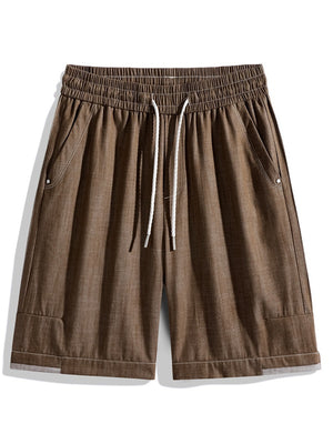 Retro Patchwork Color-blocked Tooling Five Points Shorts