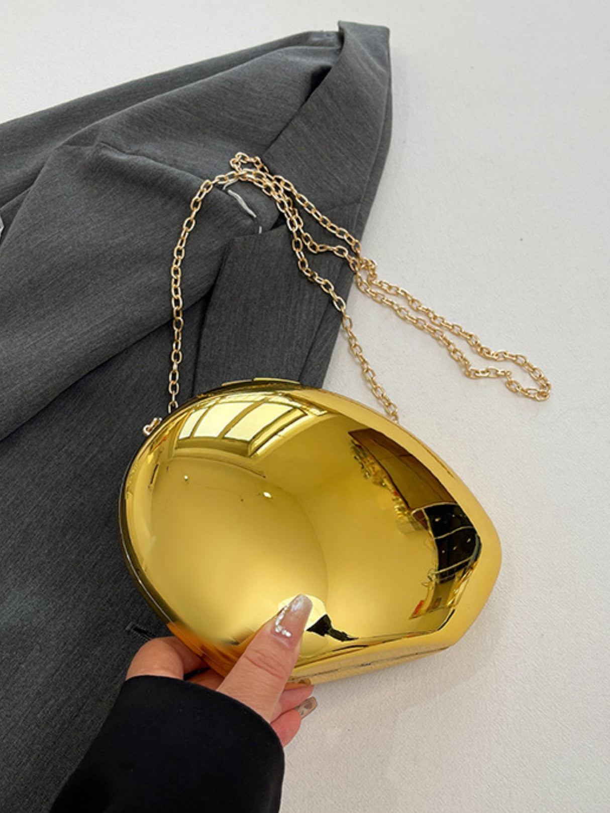 Oval Acrylic Seashell Evening Crossbody Bag