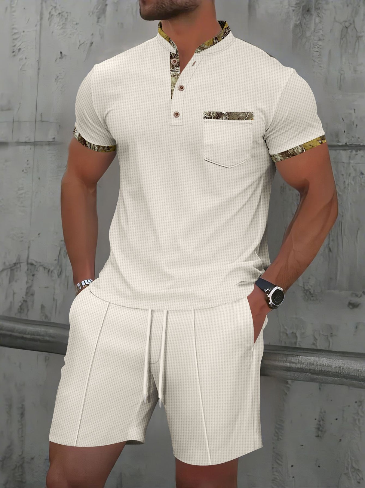 Solid Color Leisure 2-piece Sets Set