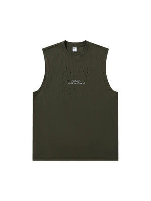 Hole Running Reflective Printed Tank Tops