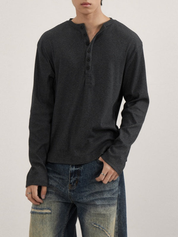 Retro Henry Collar Boxy T-shirts