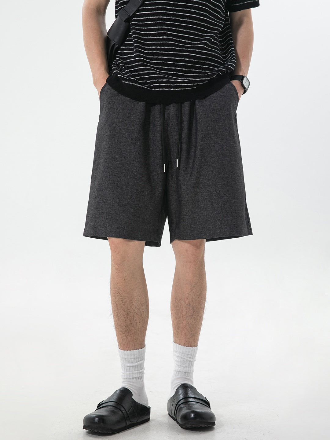 Faux Denim Loose-fit Straight-fit Mid-length Pants Five Points Shorts