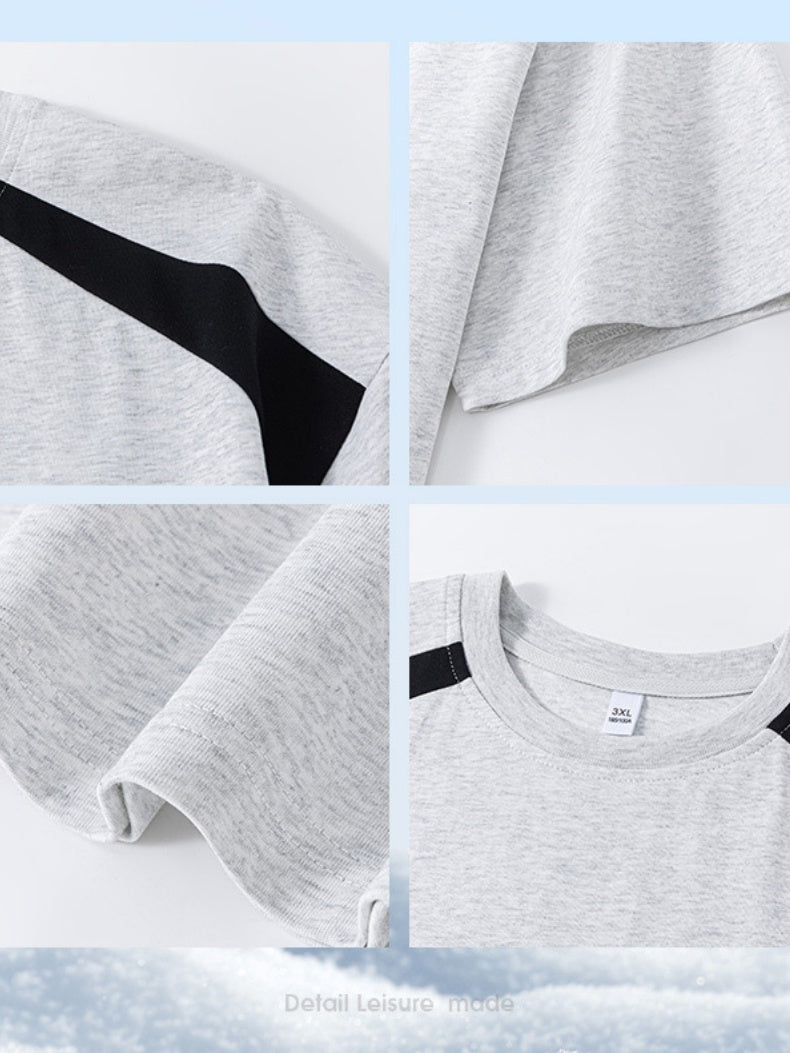 Retro Color-blocked Patchwork Loose-fit T-shirts
