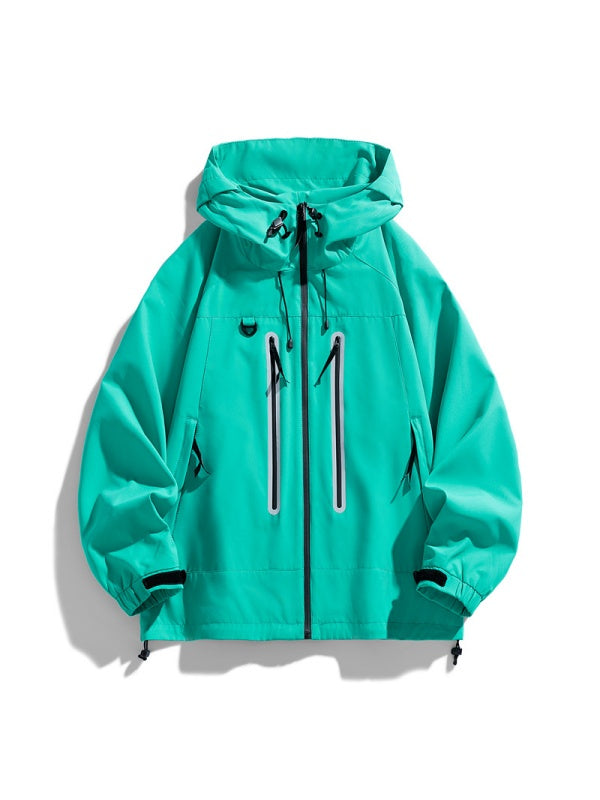 Outdoor Reflective On Foot Camping Mountain Climbing Hooded Windproof Jacket