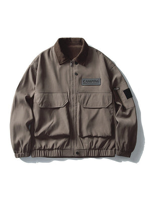 Leisure Multiple Pockets Wasteland Style Retro Lapel Work Jacket