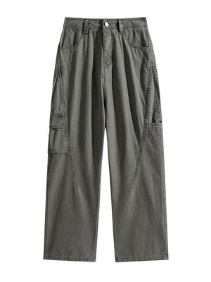 Distressed Patchwork Cargo Trousers