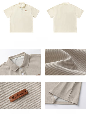 Vertical Strip Loose-fit Polo Shirt