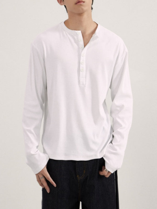 Retro Henry Collar Boxy T-shirts