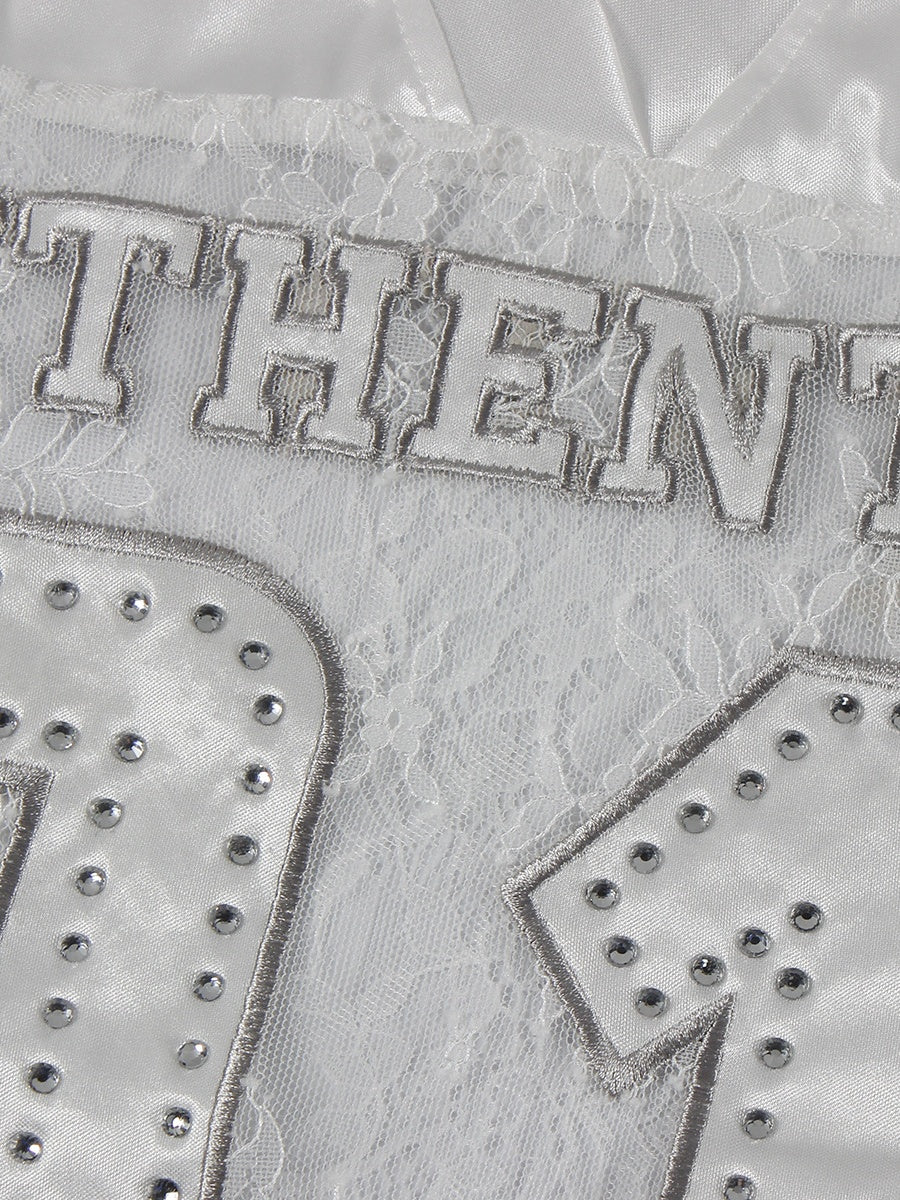 Loose Perspective Lace Stitching T-shirts