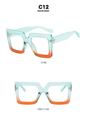 Color-blocked Square Oversized Stylish Glasses