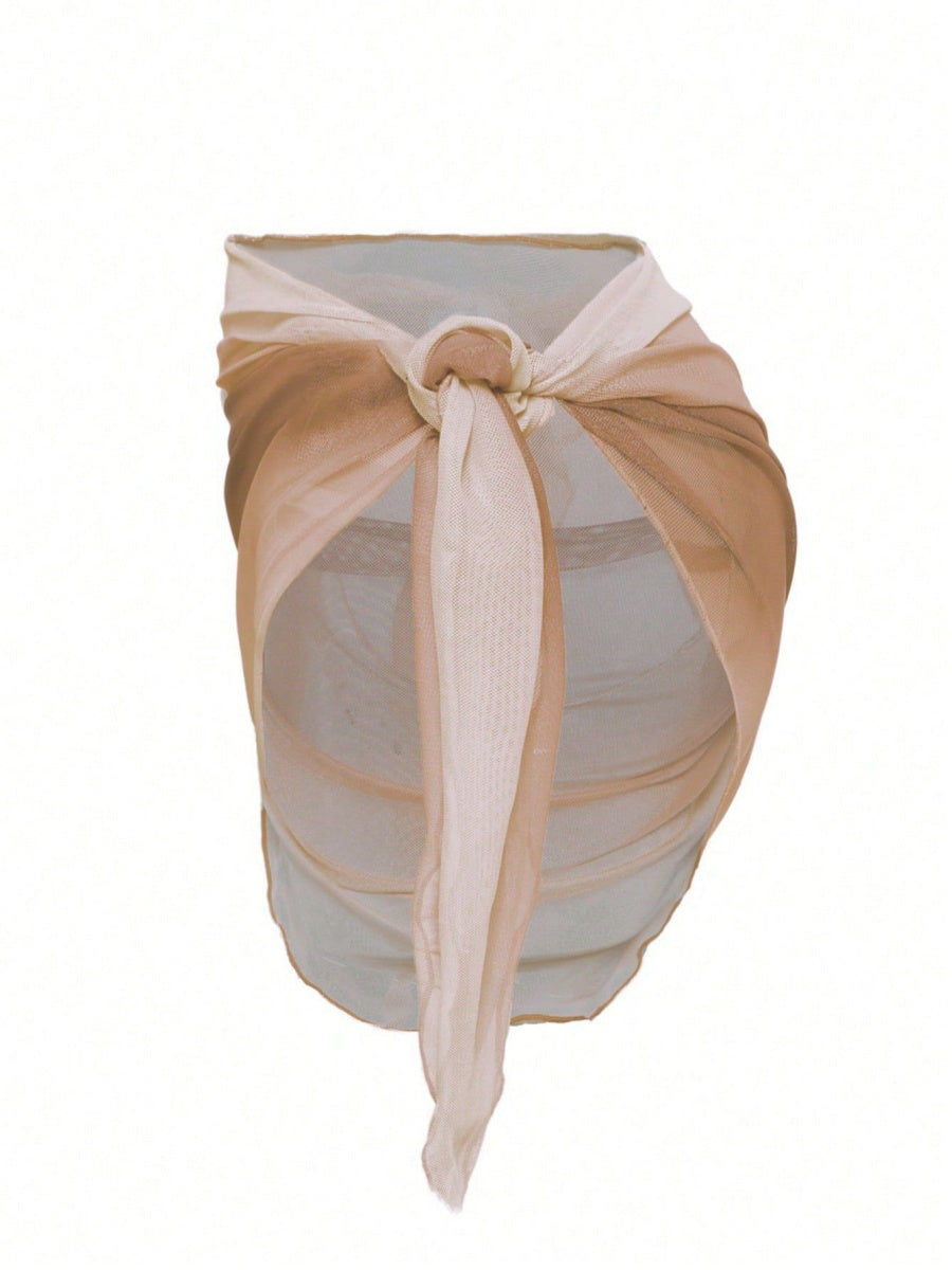 Gradient Color Tie Beach Dress