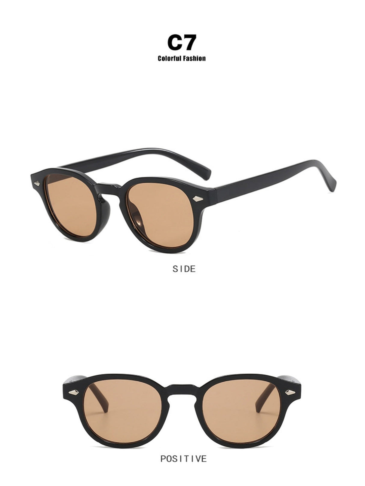 Riveted Arrow Small Frame Oval Sunglasses