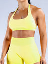Seamless With Breast Pads Pleated Exercise Yoga Halter Bra Vest