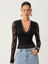 Sexy And Elegant Lace Waist-cinching V-neck Jumpsuits&Bodysuits