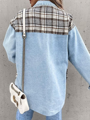 Liber Autumn Women's Contrasting colors Plaid Jackets