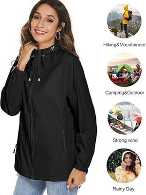 Hooded Waterproof Light Portable Raincoat Windproof Windbreaker