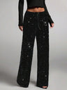 Drawstring Slimming Stretch Straight Leg Trousers