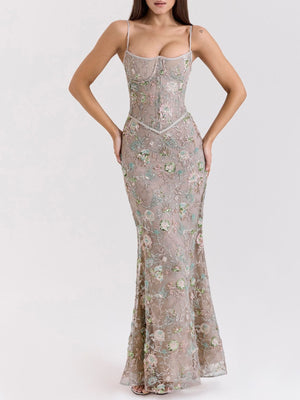 Low-cut Sleeveless Sexy Backless Tie-up Long Dress