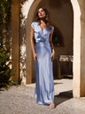 Satin V-neck Sexy Fishtail Maxi Dress