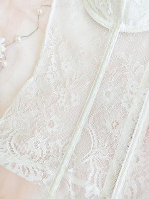 Lace Trim Splicing Mesh Perspective Camisoles