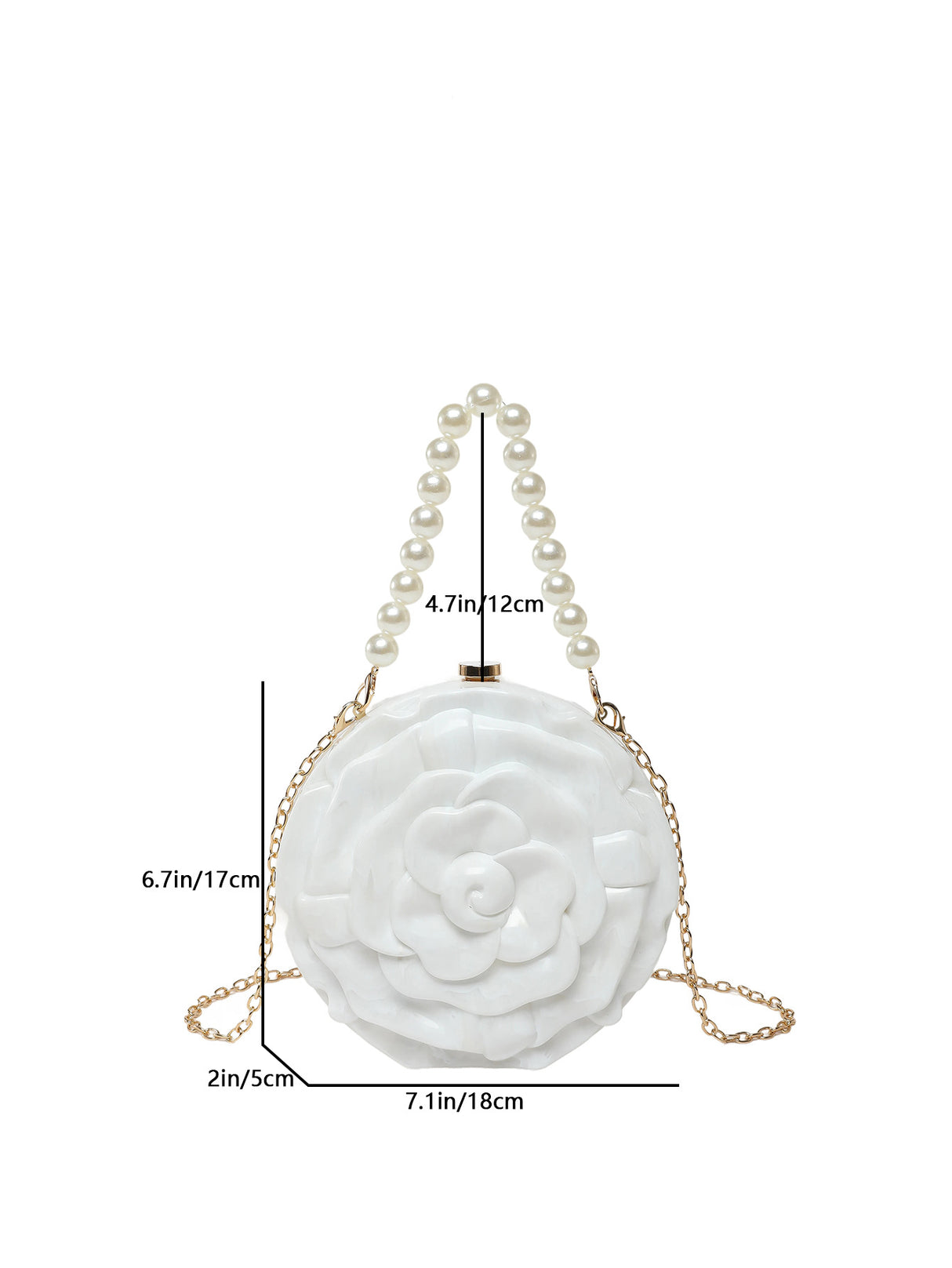 Flower-shaped Round Evening Shoulder Bag