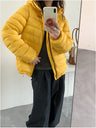 Hooded Zipper Pocket Quilting Lightweight Coat Stuffing Leisure Outdoor Cotton-padded Clothing