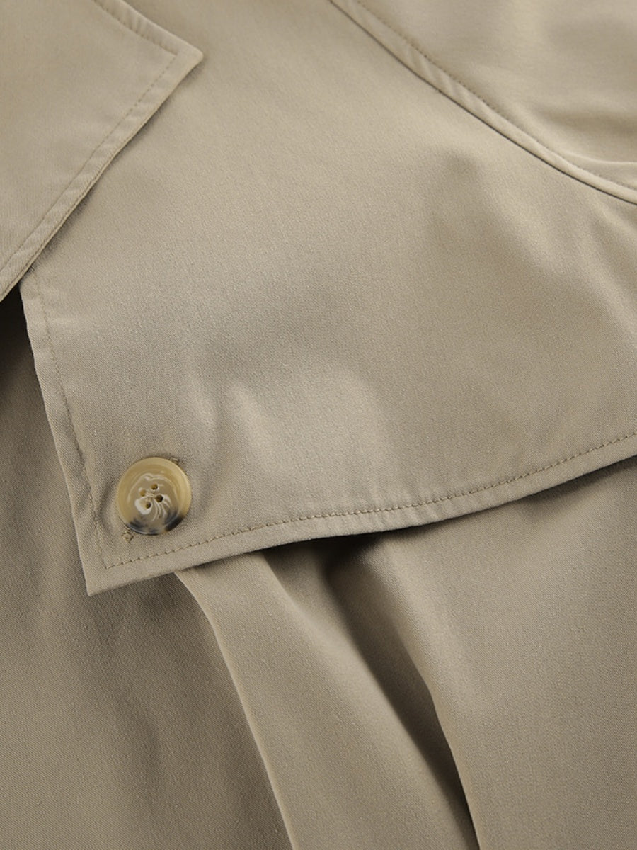Liber Autumn Women's Pocket Solid Color Trench Coats