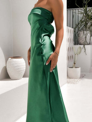 Liber Summer Women's Backless Solid Color Maxi Dresses