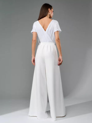 Sequins Short Sleeve Leisure Bodysuit