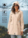 Mid-length Lightweight Raincoat Water Proof Mountain Climbing Outdoor Windproof Detachable Hood Trench Coats