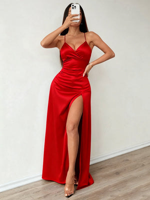 Camisoles Satin Slit Maxi Dresses
