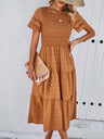 Hollow-out Lace Sleeves, Long Hollow-out Dress