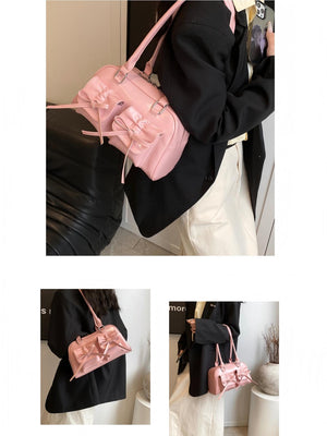 Bow-knot Horizontal Square Zipper Handbag