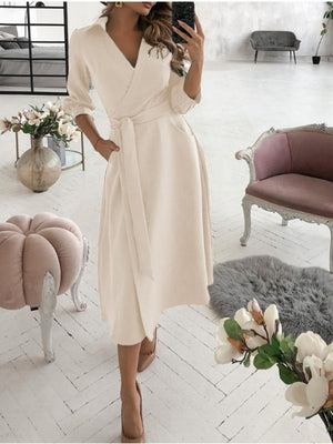 Lace Up Shirts Irregular Printed Maxi Dresses