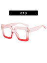 Color-blocked Square Oversized Stylish Glasses