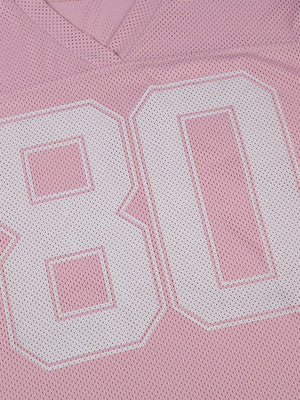 Contrasting Colors Number V-neck, Loose, Casual Basic T-shirts